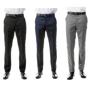 Azzuro Men's 3-Pack of Neutral Color Dress Pants